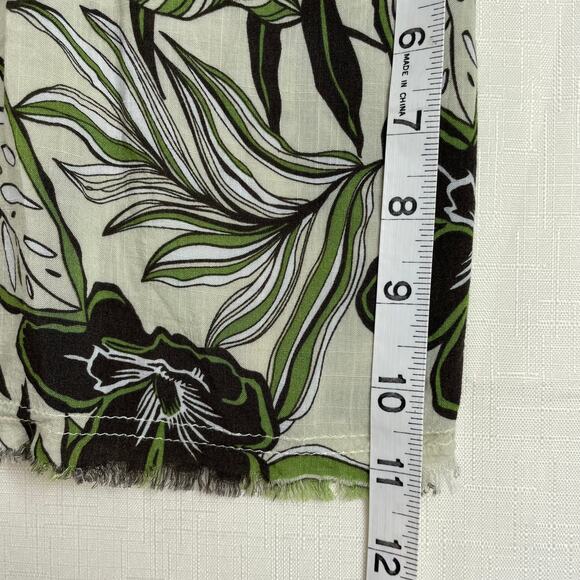 PHILOSOPHY Button Down Womens S Cropped Hawaiian Print Beach Vacation Resort - Picture 9 of 11